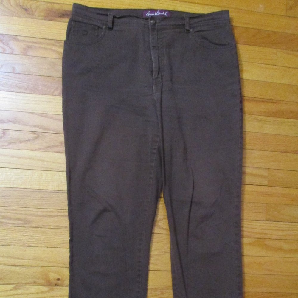 Gloria Vanderbilt Brown Jeans, Size 14 Average